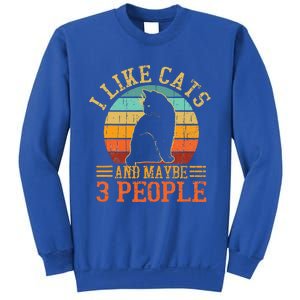 I Like Cats And Maybe 3 People Funny Cat Lover Sweatshirt