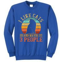 I Like Cats And Maybe 3 People Funny Cat Lover Sweatshirt