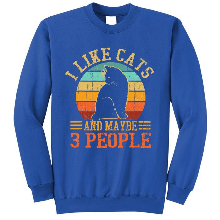 I Like Cats And Maybe 3 People Funny Cat Lover Sweatshirt