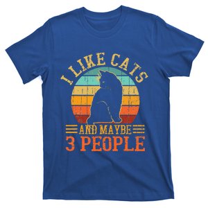 I Like Cats And Maybe 3 People Funny Cat Lover T-Shirt