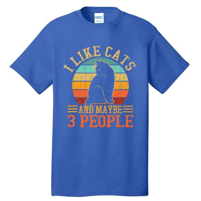 I Like Cats And Maybe 3 People Funny Cat Lover Tall T-Shirt