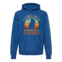 I Like Cats And Maybe 3 People Funny Cat Lover Premium Hoodie