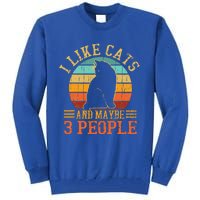 I Like Cats And Maybe 3 People Funny Cat Lover Tall Sweatshirt