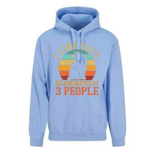 I Like Cats And Maybe 3 People Funny Cat Lover Unisex Surf Hoodie