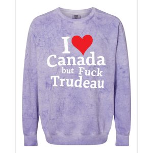 I Love Canada But Fuck Trudeau Colorblast Crewneck Sweatshirt