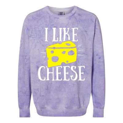 I Like Cheese Colorblast Crewneck Sweatshirt