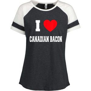 I Love Canadian Bacon Enza Ladies Jersey Colorblock Tee