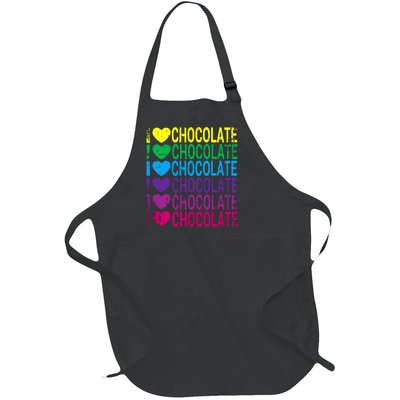 I Love Chocolate I Heart Chocolate Rainbow Full-Length Apron With Pockets