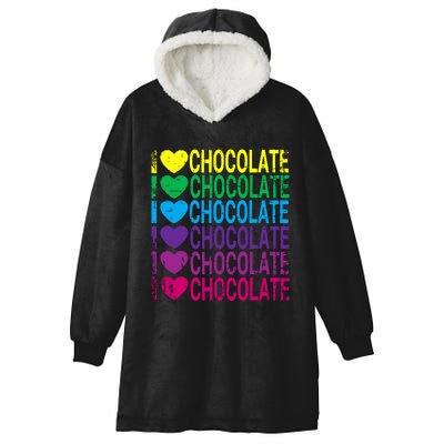 I Love Chocolate I Heart Chocolate Rainbow Hooded Wearable Blanket