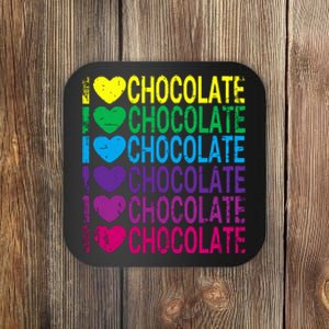 I Love Chocolate I Heart Chocolate Rainbow Coaster