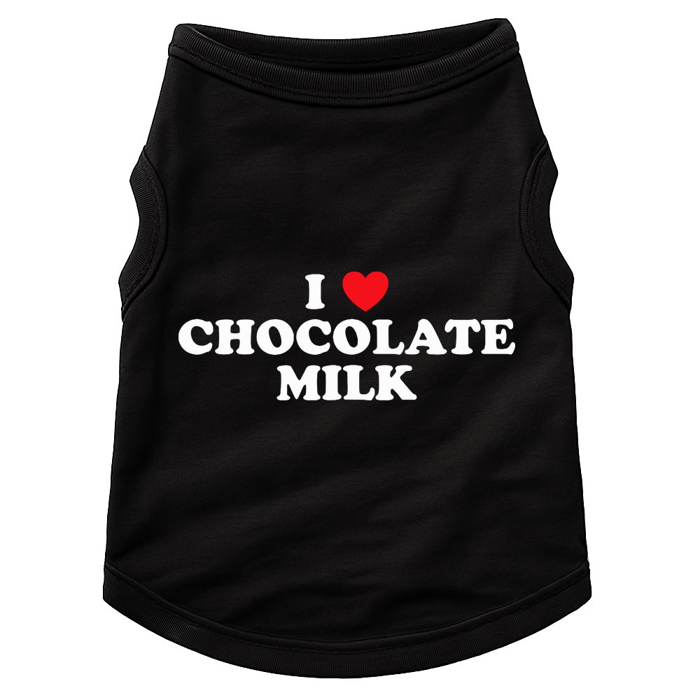 I Love Chocolate Milk Heart Yummy Drink Doggie Tank