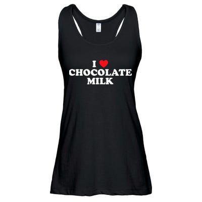 I Love Chocolate Milk Heart Yummy Drink Ladies Essential Flowy Tank