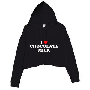 I Love Chocolate Milk Heart Yummy Drink Crop Fleece Hoodie