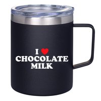 I Love Chocolate Milk Heart Yummy Drink 12oz Stainless Steel Coffee Mug