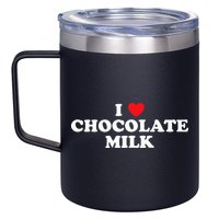 I Love Chocolate Milk Heart Yummy Drink 12oz Stainless Steel Coffee Mug