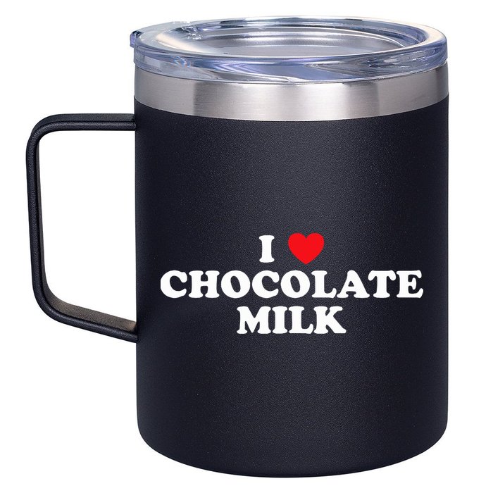 I Love Chocolate Milk Heart Yummy Drink 12oz Stainless Steel Coffee Mug
