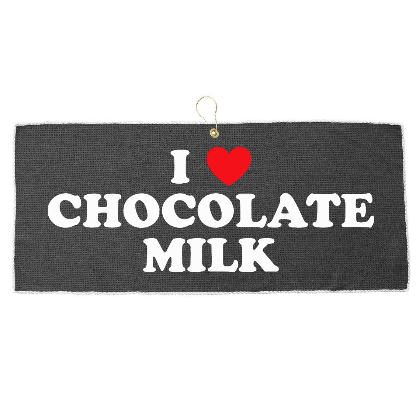 I Love Chocolate Milk Heart Yummy Drink Large Microfiber Waffle Golf Towel
