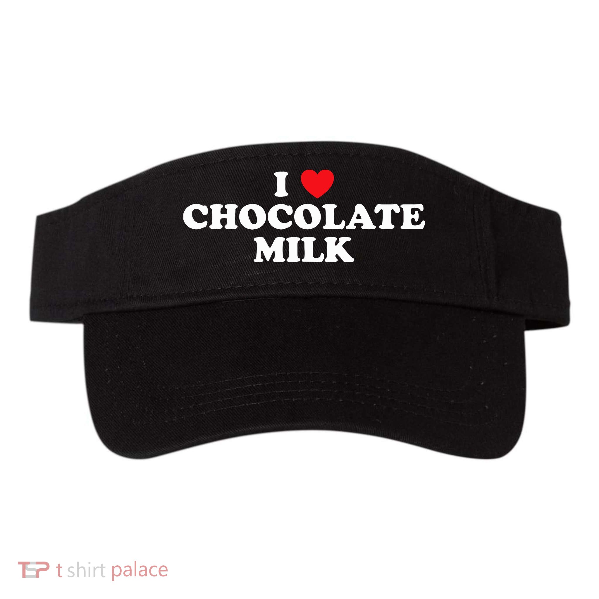 I Love Chocolate Milk Heart Yummy Drink Visor