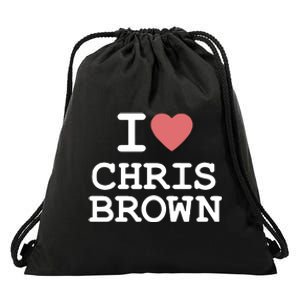 I Love Chris Brown 2024 Drawstring Bag