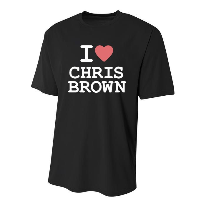 I Love Chris Brown 2024 Youth Performance Sprint T-Shirt