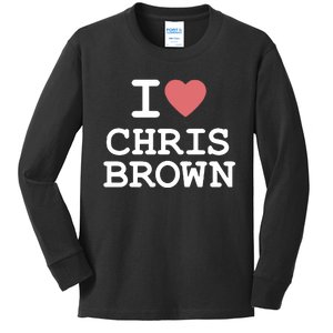 I Love Chris Brown 2024 Kids Long Sleeve Shirt