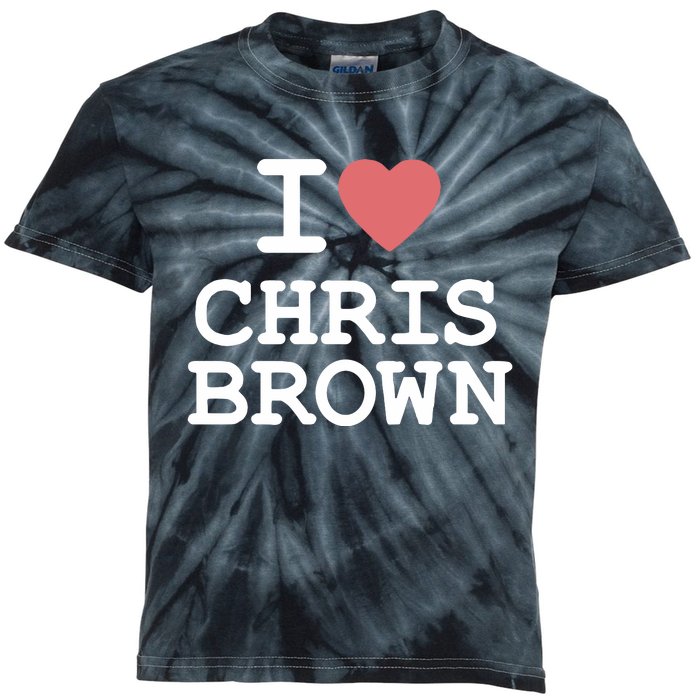 I Love Chris Brown 2024 Kids Tie-Dye T-Shirt