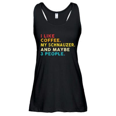 I Like Coffee My Schnauzer Dog And 3 People Vintage Ladies Essential Flowy Tank