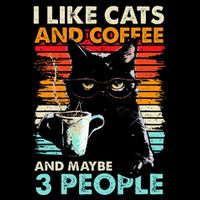 I Like Cats And Coffee And Maybe 3 People Funny Love Cat Sustainable Bucket Hat
