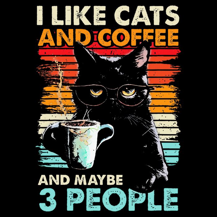 I Like Cats And Coffee And Maybe 3 People Funny Love Cat Sustainable Bucket Hat