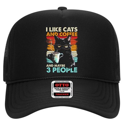 I Like Cats And Coffee And Maybe 3 People Funny Love Cat Trucker Hat