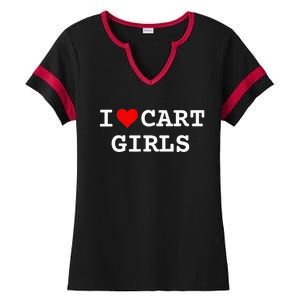 I Love Cart Girl Golf Funny Ladies Halftime Notch Neck Tee