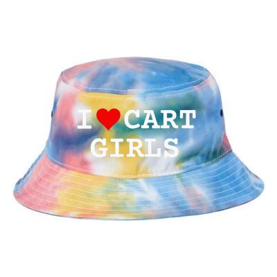 I Love Cart Girl Golf Funny Tie Dye Newport Bucket Hat