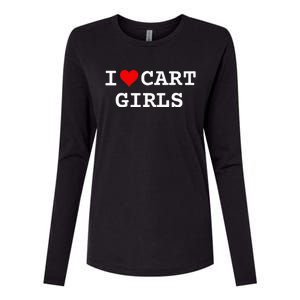 I Love Cart Girl Golf Funny Womens Cotton Relaxed Long Sleeve T-Shirt