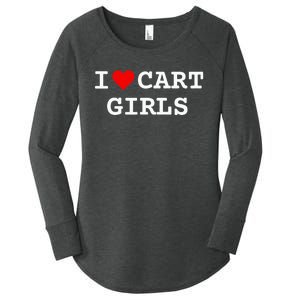 I Love Cart Girl Golf Funny Women's Perfect Tri Tunic Long Sleeve Shirt