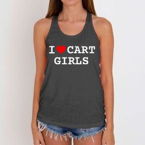 I Love Cart Girl Golf Funny Women's Knotted Racerback Tank