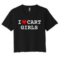 I Love Cart Girl Golf Funny Women's Crop Top Tee