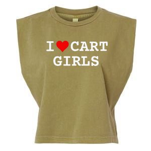 I Love Cart Girl Golf Funny Garment-Dyed Women's Muscle Tee