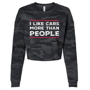 I Like Cars More Than People Cropped Pullover Crew