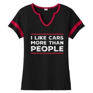 I Like Cars More Than People Ladies Halftime Notch Neck Tee