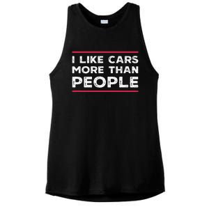 I Like Cars More Than People Ladies PosiCharge Tri-Blend Wicking Tank