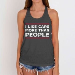 I Like Cars More Than People Women's Knotted Racerback Tank