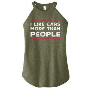 I Like Cars More Than People Women's Perfect Tri Rocker Tank