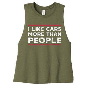 I Like Cars More Than People Women's Racerback Cropped Tank