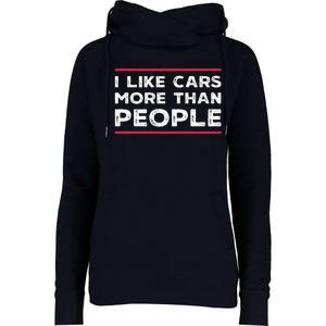 I Like Cars More Than People Womens Funnel Neck Pullover Hood