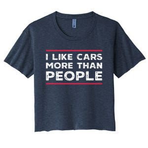 I Like Cars More Than People Women's Crop Top Tee