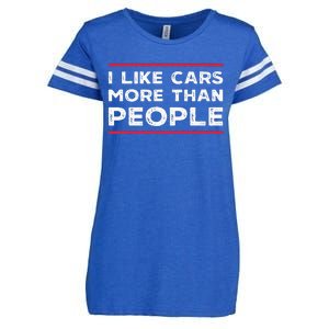 I Like Cars More Than People Enza Ladies Jersey Football T-Shirt