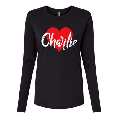 I Love Charlie First Name I Heart Named Womens Cotton Relaxed Long Sleeve T-Shirt