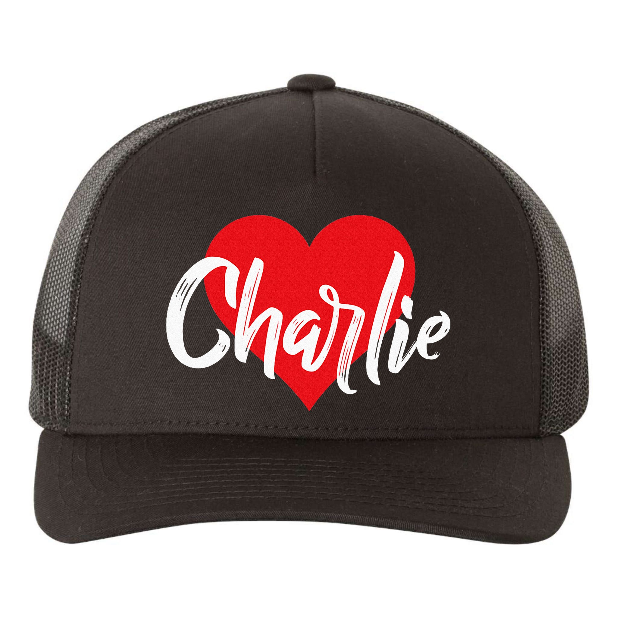 I Love Charlie First Name I Heart Named Yupoong Adult 5-Panel Trucker Hat