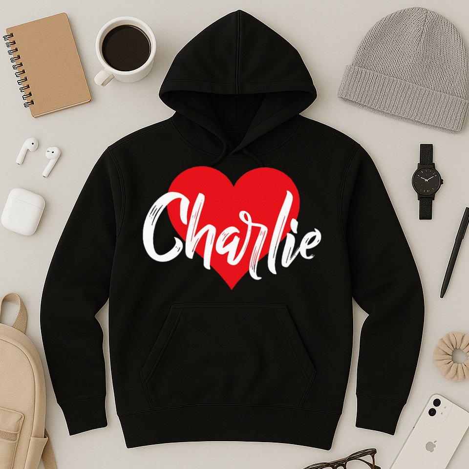 I Love Charlie First Name I Heart Named Hoodie
