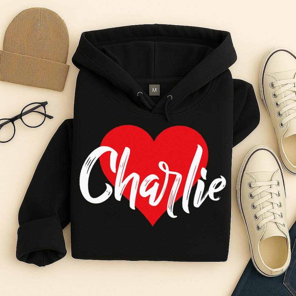 I Love Charlie First Name I Heart Named Hoodie